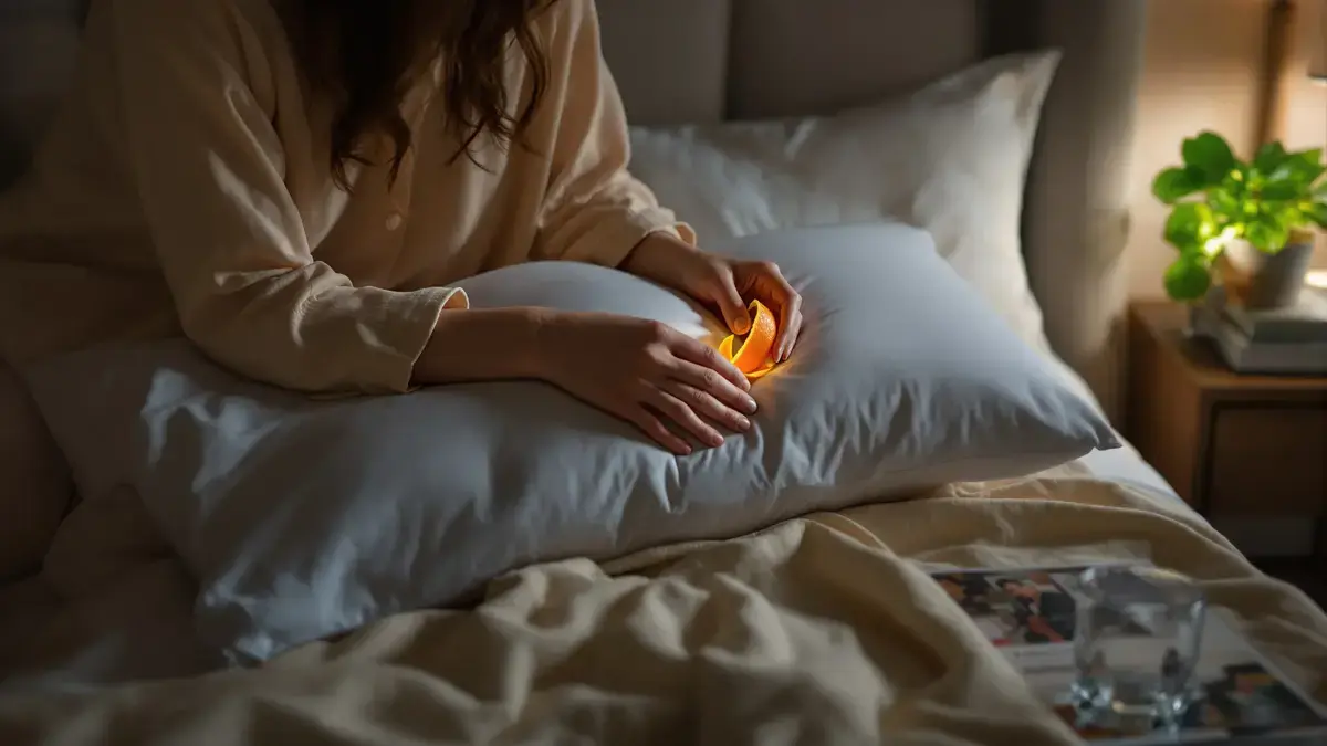 Questa buccia d’arancia sotto il cuscino rivela un segreto sorprendente che molti ignorano